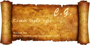 Czank György névjegykártya